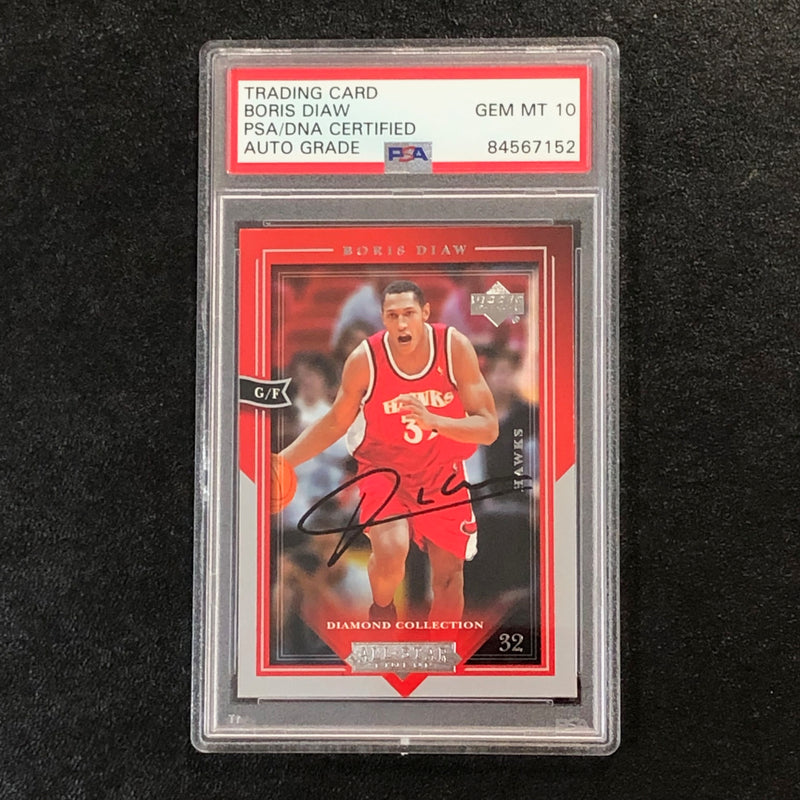 2004-05 Upper Deck All-Star Lineup #3 Boris Diaw Signed Card AUTO 10 PSA Slabbed Hawks