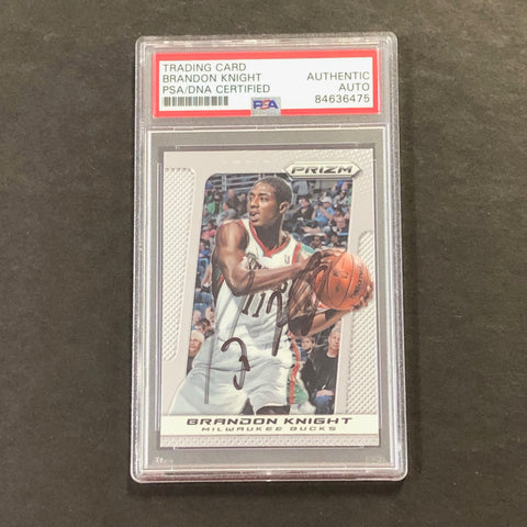 2013-14 Panini Prizm #170 Brandon Knight Signed Card AUTO PSA Slabbed Bucks
