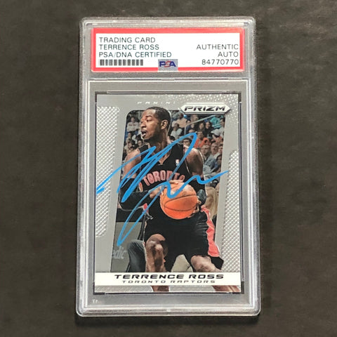 2013-14 Panini Prizm #121 Terrence Ross Signed Card AUTO PSA Slabbed Raptors