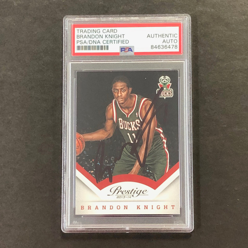 2013-14 Panini Prestige #126 Brandon Knight Signed Card AUTO PSA Slabbed Bucks