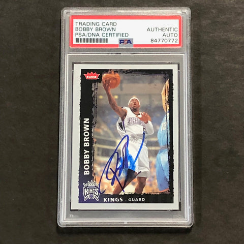2008-09 NBA Fleer #169 Bobby Brown Signed Card AUTO PSA Slabbed Kings