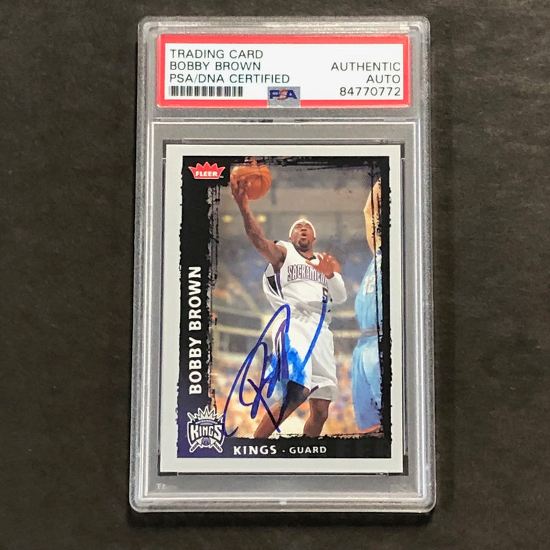 2008-09 NBA Fleer #169 Bobby Brown Signed Card AUTO PSA Slabbed Kings