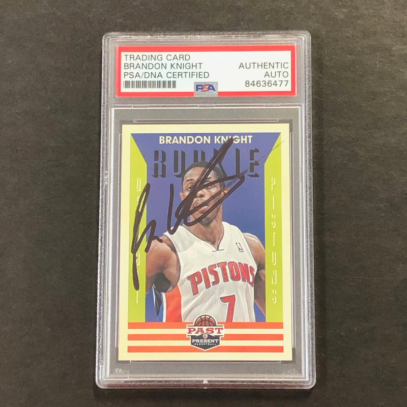 2012-13 Panini Pat and Present #216 Brandon Knight Signed Card AUTO PSA Slabbed Pistons