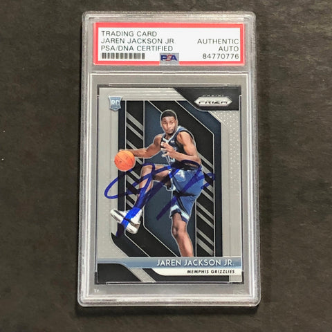 2018 Panini Prizm #66 Jaren Jackson Jr. Signed Card AUTO PSA Slabbed RC Grizzlies