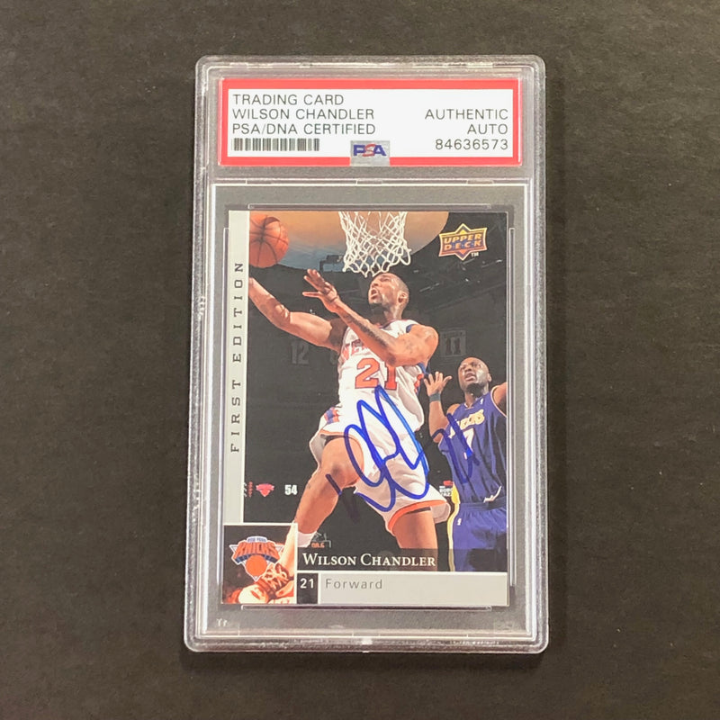 2009-10 Upper Deck First Edition #116 Wilson Chandler Signed Card AUTO PSA Slabbed Knicks
