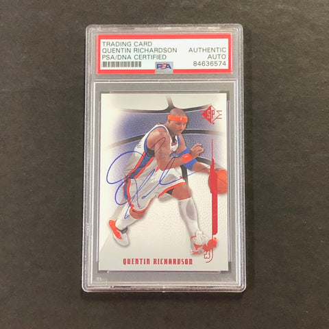 2008-09 Upper Deck #124 Quentin Richardson Signed Card AUTO 10 PSA Slabbed Knicks