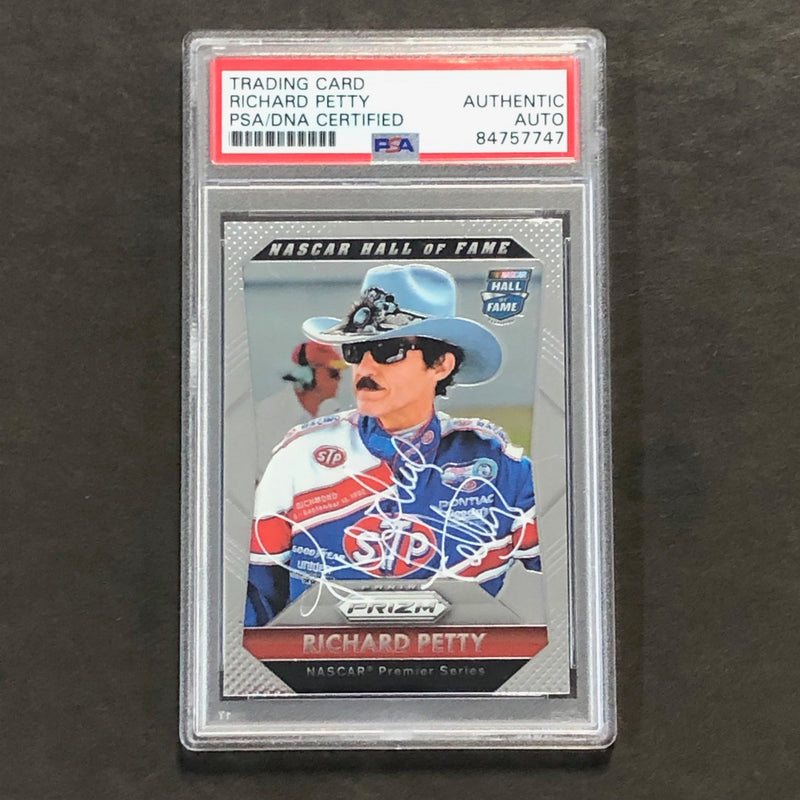 2016 Panini Prizm NASCAR Hall of Fame #91 Richard Petty Signed Card AUTO PSA Slabbed Nascar