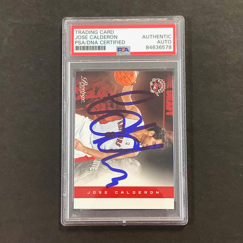 2012-13 Panini Prestige #23 Jose Calderon Signed Card AUTO PSA Slabbed Raptors