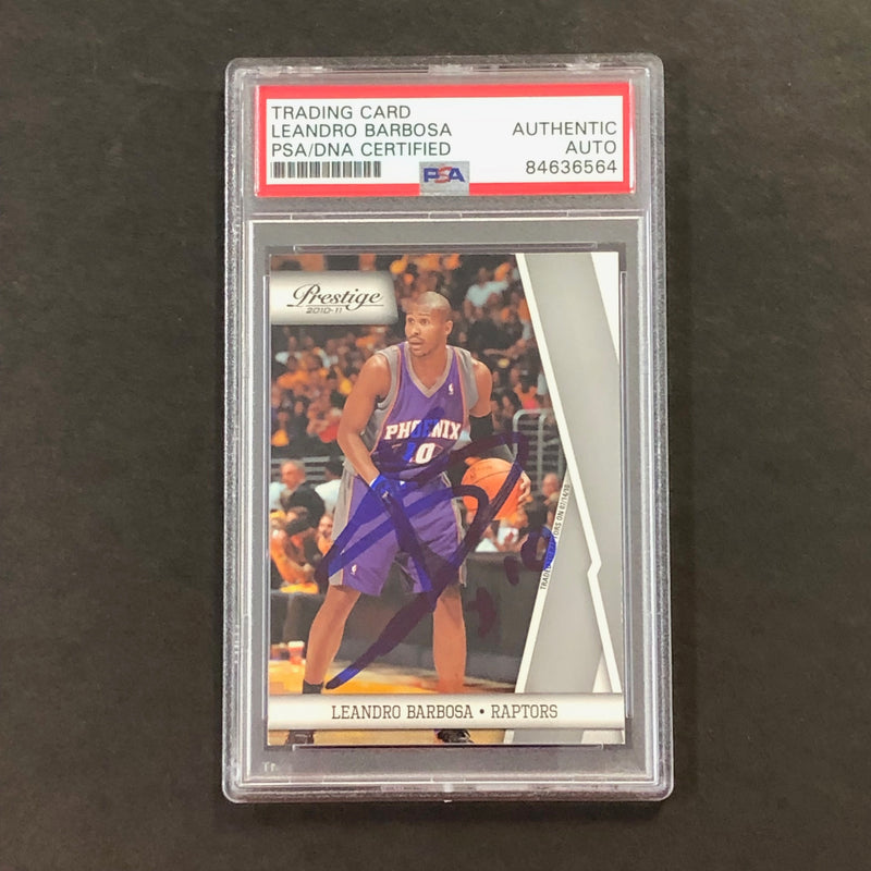2010-11 Panini Prestige #95 Leandro Barbosa Signed Card AUTO PSA Slabbed Raptors