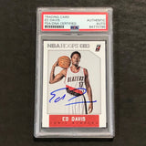 2015-16 NBA Hoops #219 Ed Davis Signed Card AUTO PSA Slabbed Trail Blazers