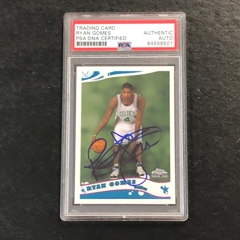 2005-06 Topps Chrome Basketball #185 Ryan Gomes Signed Card AUTO PSA Slabbed RC Celtics