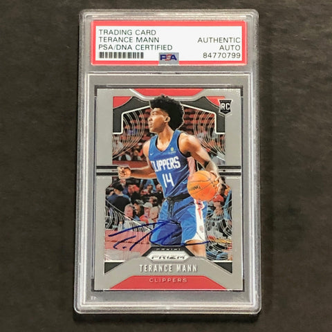 2020-21 Panini Prizm #296 Terance Mann Signed Card AUTO PSA Slabbed Clippers