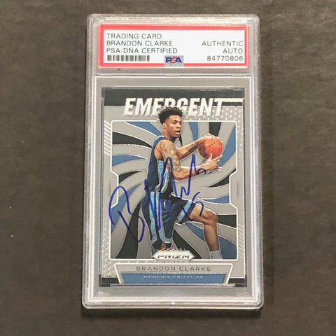 2019-20 Panini Prizm Emergent #28 Brandon Clarke Signed Card AUTO PSA Slabbed RC Grizzlies