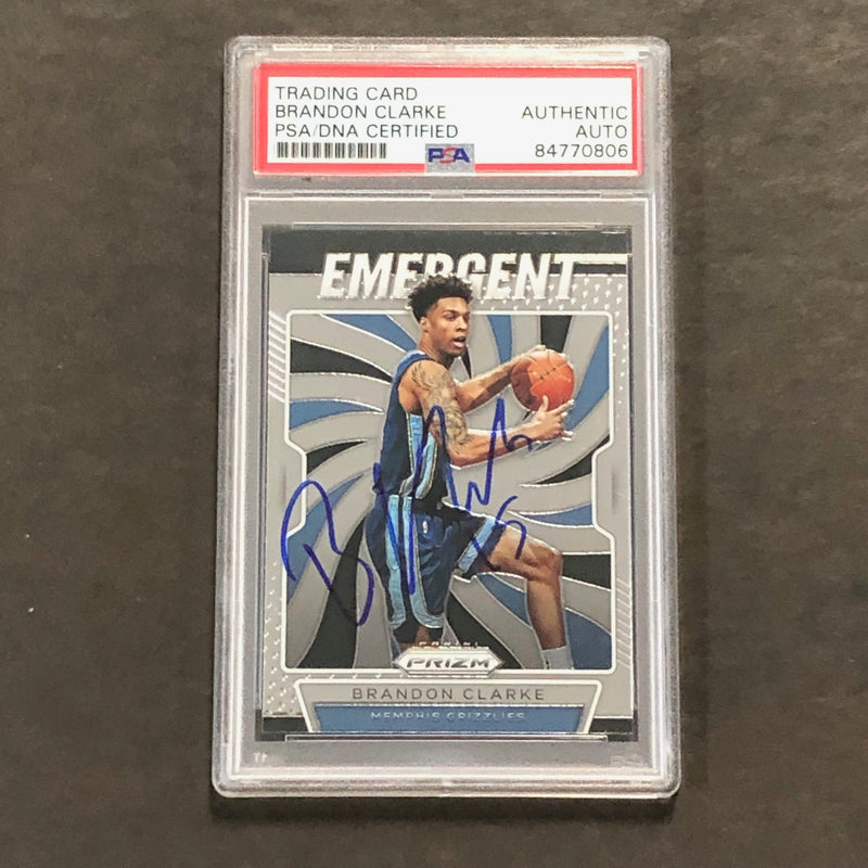 2019-20 Panini Prizm Emergent #28 Brandon Clarke Signed Card AUTO PSA Slabbed RC Grizzlies