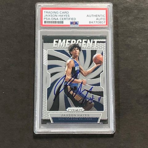 2019-20 Panini Prizm Emergent #11 Jaxson Hayes Signed Card AUTO PSA Slabbed RC Pelicans