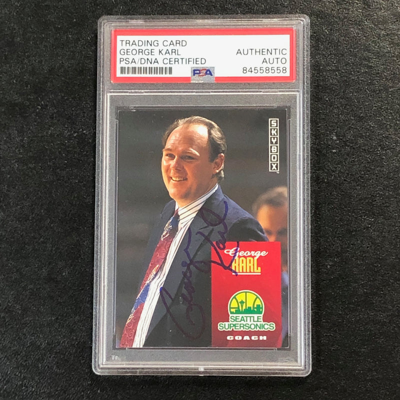 1992-93 SKYBOX #279 George Karl Signed AUTO PSA Slabbed Supersonics