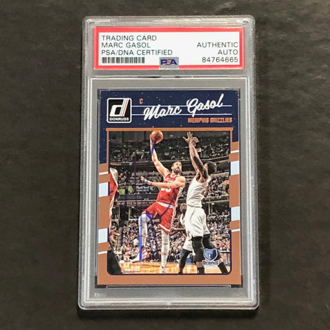2016-17 Panini Donruss #32 Marc Gasol Signed Card AUTO PSA Slabbed Grizzlies