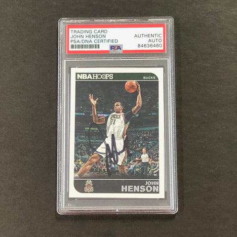 2014-15 NBA Hoops #150 John Henson Signed Card AUTO PSA Slabbed Bucks