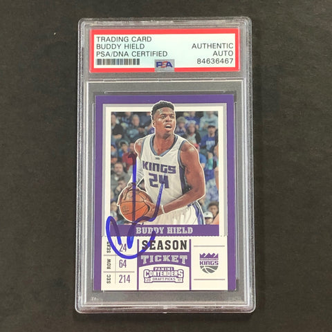 2016-17 Panini Contenders #6 Buddy Hield Signed Card AUTO PSA Slabbed RC Pelicans