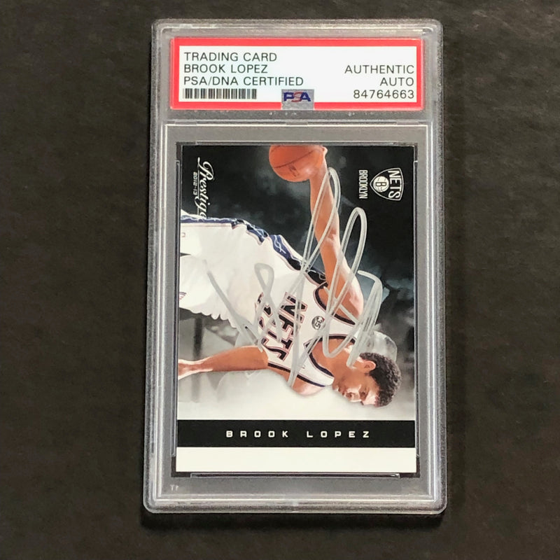 2012-13 Panini Prestige #92 BROOK LOPEZ Signed Card AUTO PSA Slabbed Nets