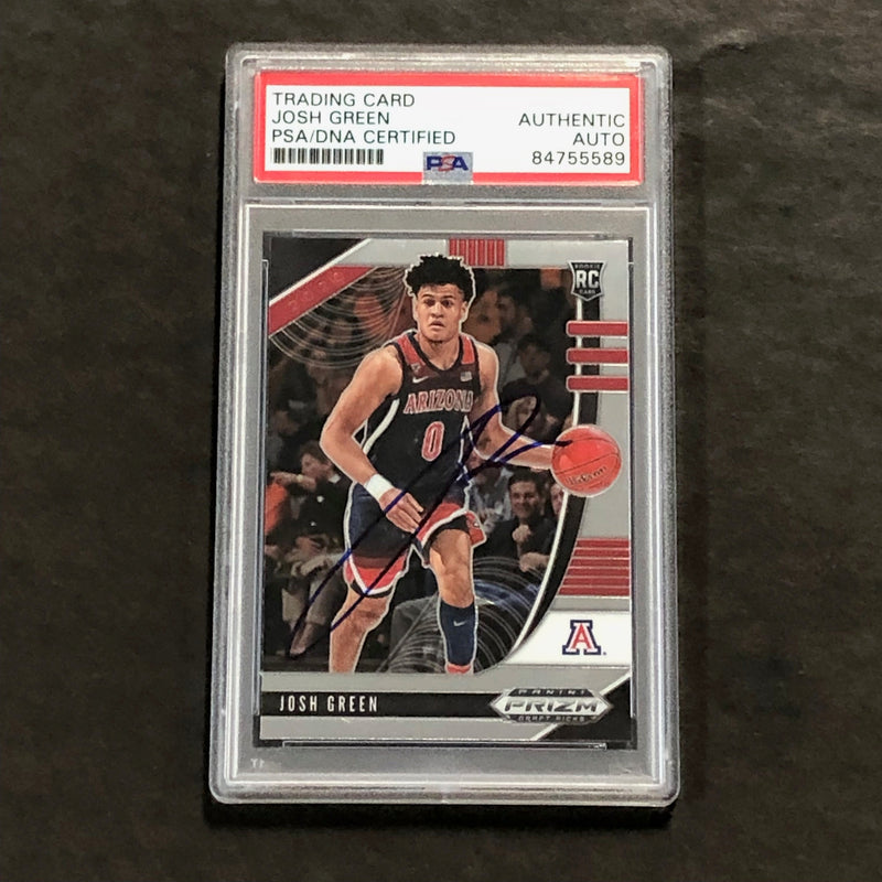 2020-21 Panini Prizm Draft Picks #61 Josh Green Signed Card AUTO PSA Slabbed RC Arizona