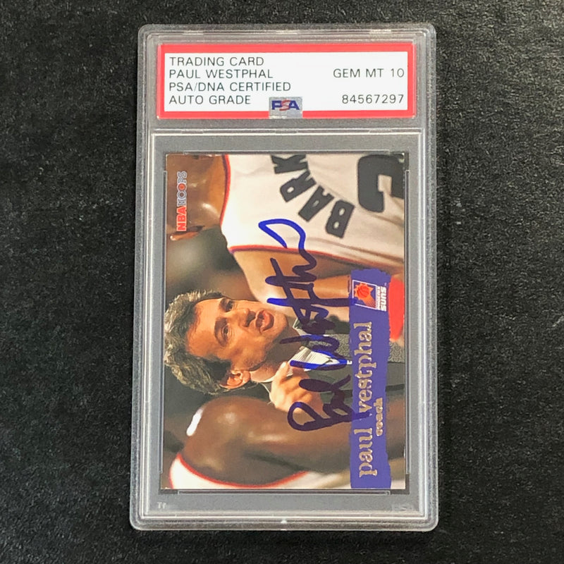 1995-96 NBA Hoops #189 Paul Westphal Signed Card Auto 10 PSA Slabbed Suns