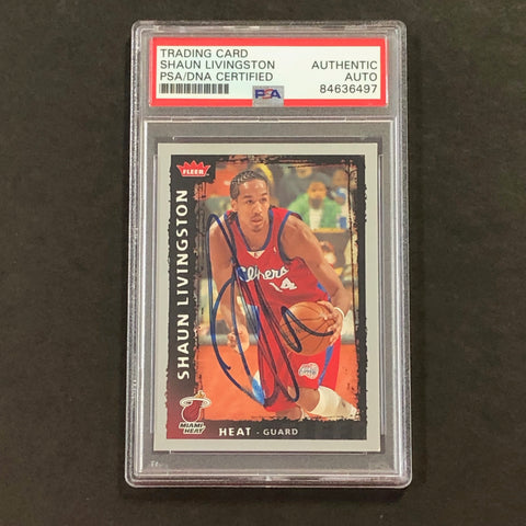 2008-09 NBA Fleer #178 Shaun Livingston Signed Card AUTO PSA Slabbed Heat