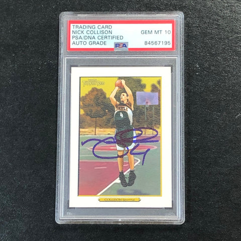 2006-07 Topps Turkey Red #116 Nick Collison Signed Card AUTO 10 PSA Slabbed Sonics