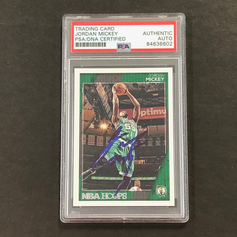 2016-17 Panini NBA Hoops #176 Jordan Mickey Signed Card AUTO PSA/DNA Slabbed Celtics