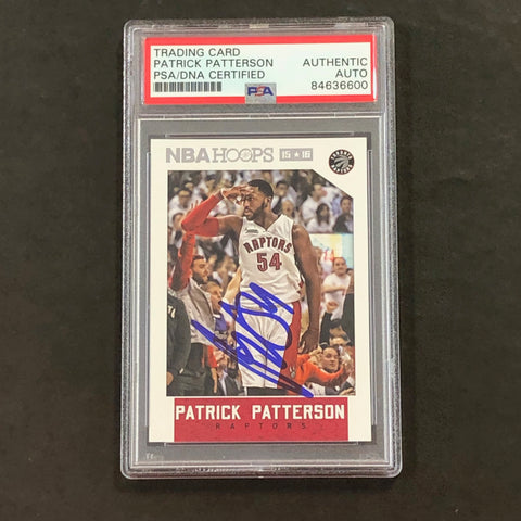 2015-16 NBA Hoops #196 Patrick Patterson Signed Card AUTO PSA Slabbed Raptors