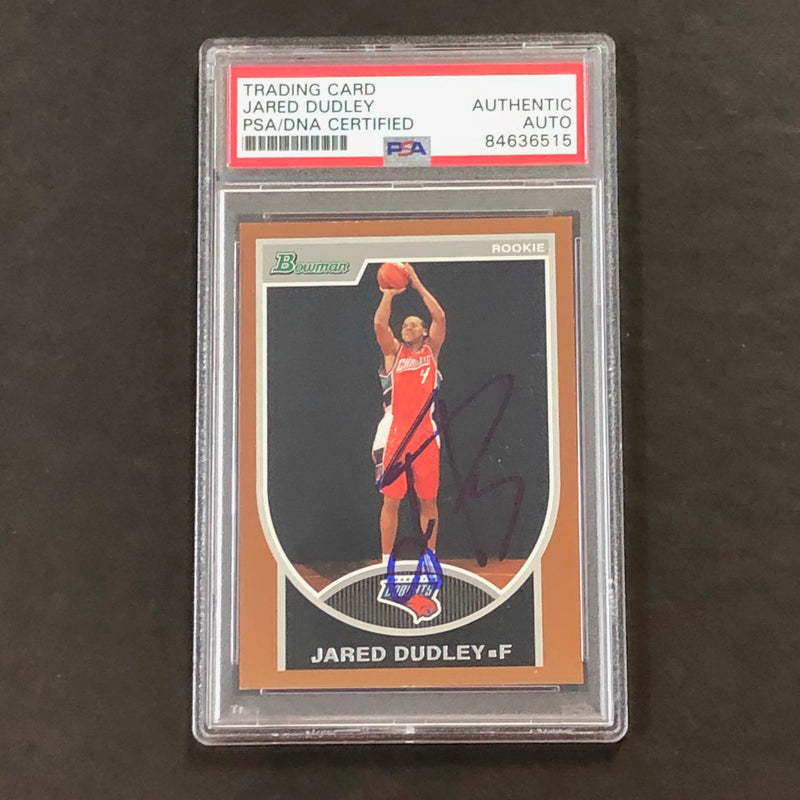 2007-08 BOWMAN CHROME #139 Jared Dudley Signed Card AUTO 347/399 PSA Slabbed Bobcats