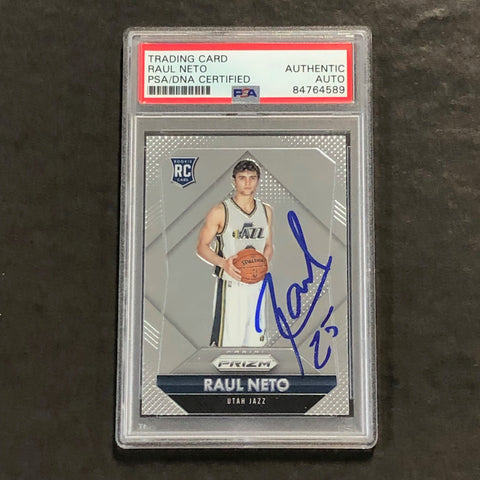 2015-16 Panini Prizm #318 Raul Neto Signed Card AUTO PSA Slabbed RC Jazz