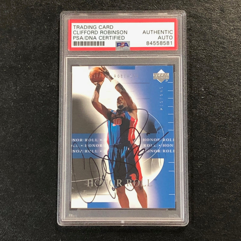 2001-02 Upper Deck Honor Roll #24 Clifford Robinson Signed Card AUTO PSA Slabbed Pistons
