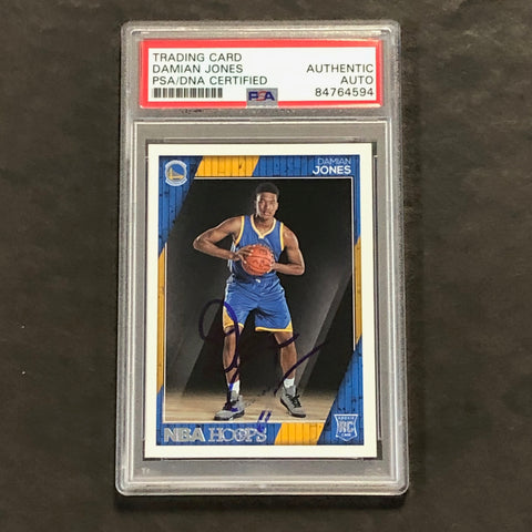 2016-17 NBA Hoops #286 Damian Jones Signed Card AUTO PSA/DNA Slabbed GSW RC