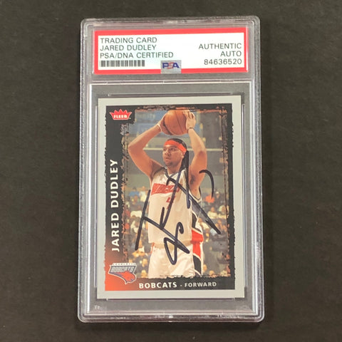 2008-09 Fleer Basketball #80 Jared Dudley Signed Card AUTO PSA Slabbed Bobcats