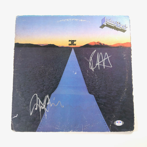 Rob Halford & Glenn Tipton Signed Vinyl Cover PSA/DNA Autographed Point of Entry Judas Priest