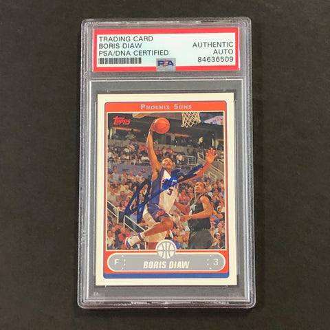 2006-07 Topps #159 Boris Diaw Signed Card AUTO PSA Slabbed Suns