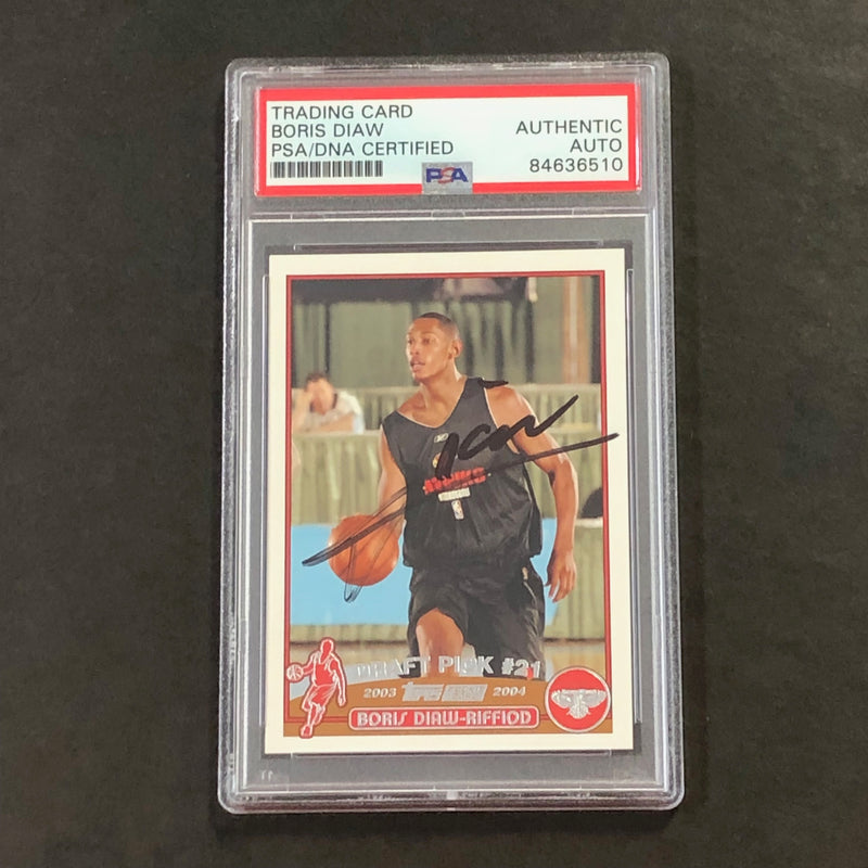 2003 NBA Topps #241 Boris Diaw-Riffiod Signed Card AUTO PSA Slabbed RC
