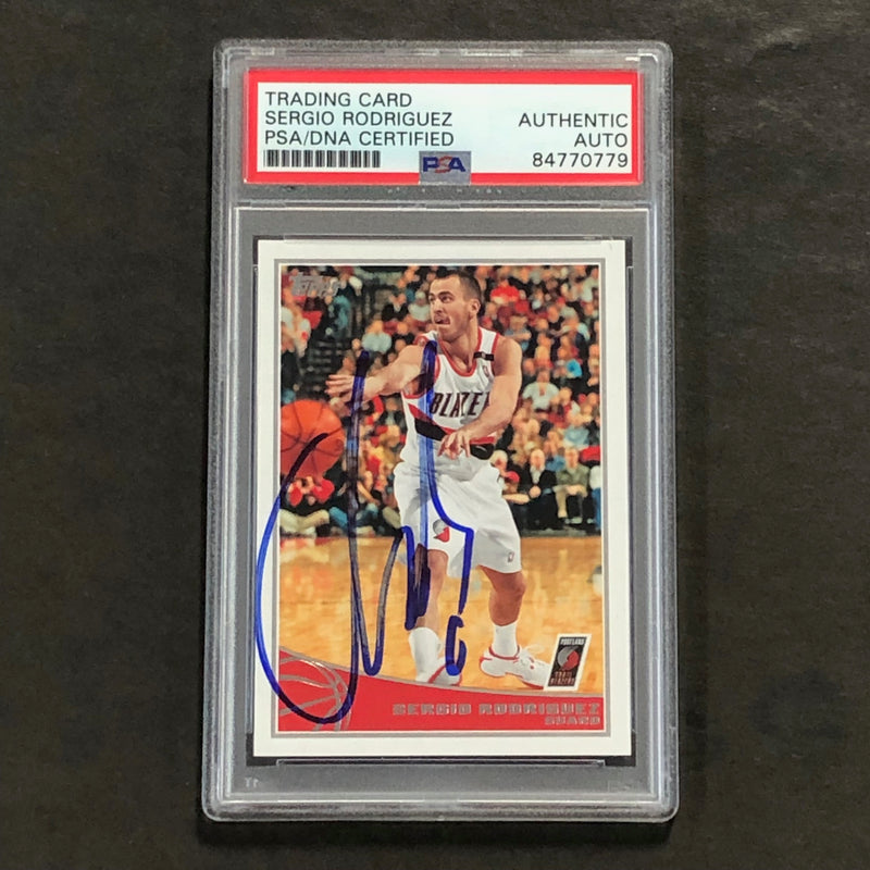 2009-10 Topps Basketball #258 Sergio Rodriguez Signed Card AUTO PSA Slabbed Trail Blazers