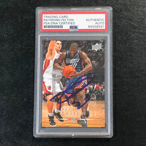 2008-09 Upper Deck Basketball #20 Raymond Felton Signed Card AUTO PSA/DNA Slabbed Bobcats