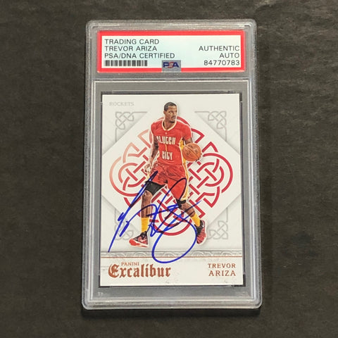 2014-15 Panini Crusade #74 Trevor Ariza Signed Card PSA 76/99 Slabbed Rockets