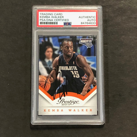 2013-14 Panini Prestige #9 Kemba Walker Signed Card AUTO PSA Slabbed Bobcats