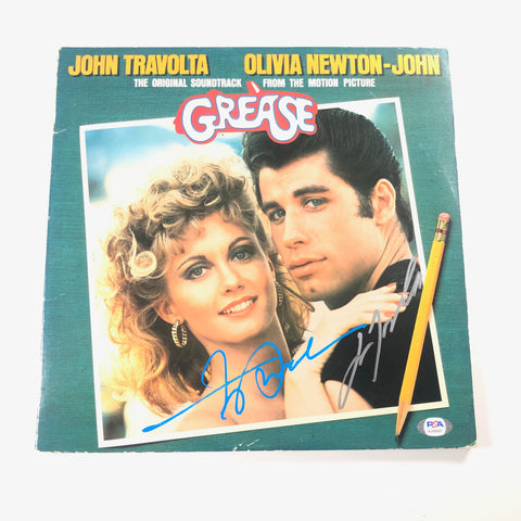 John Travolta & Frankie Avalon signed Grease Soundtrack Vinyl PSA/DNA Album autographed