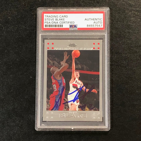2007-08 Topps Chrome Basketball #102 Steve Blake Signed Card AUTO PSA Slabbed Trail Blazers