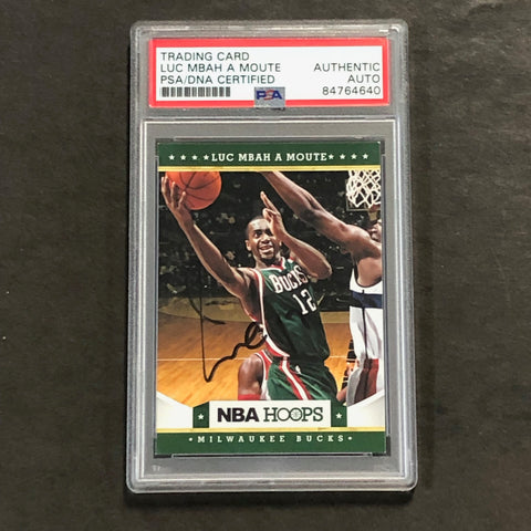 2012-13 PANINI NBA Hoops #106 Luc Mbah a Moute Signed Card AUTO PSA Slabbed Bucks