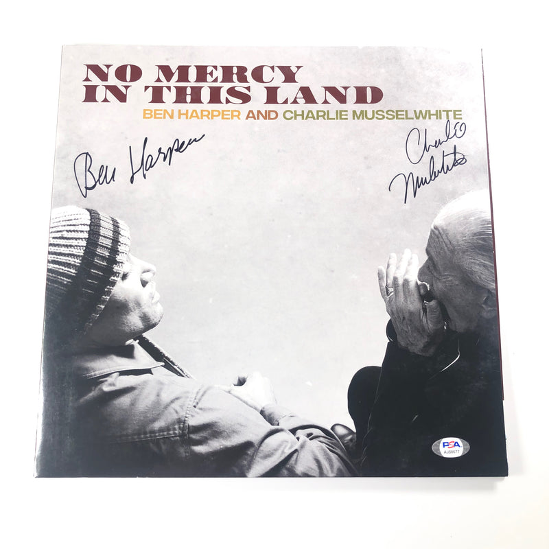 Ben Harper & Charlie Musselwhite signed No Mercy in This Land Vinyl PSA/DNA Album autographed