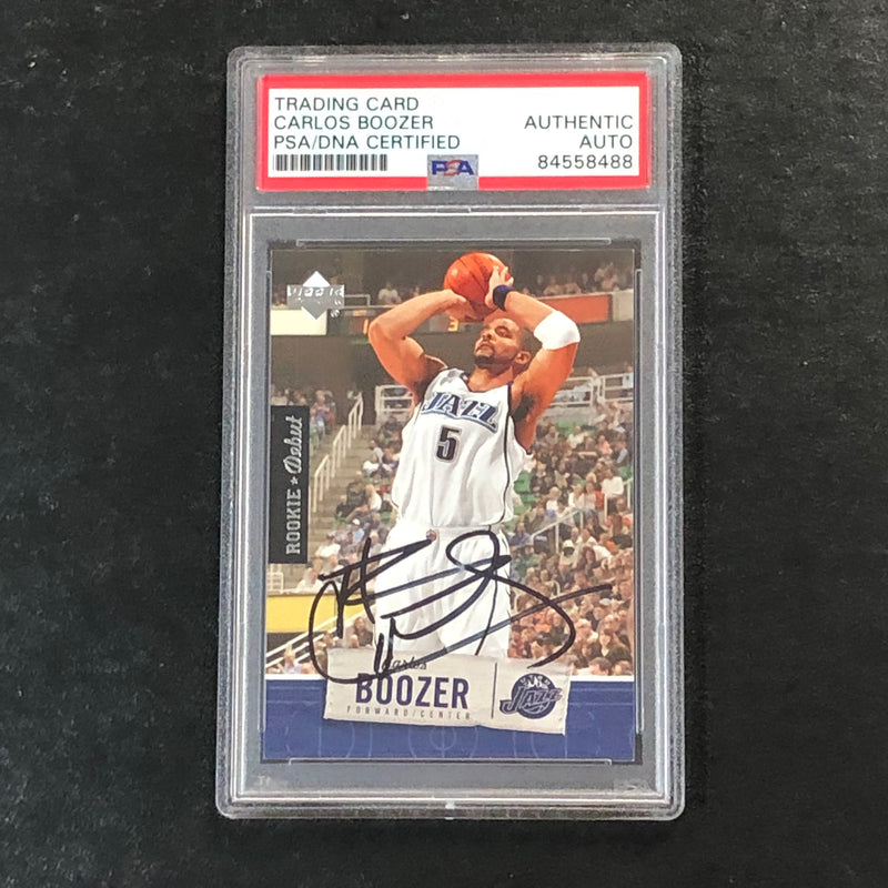 2005-06 Upper Deck Rookie Debut #95 Carlos Boozer Signed Card AUTO PSA Slabbed Jazz