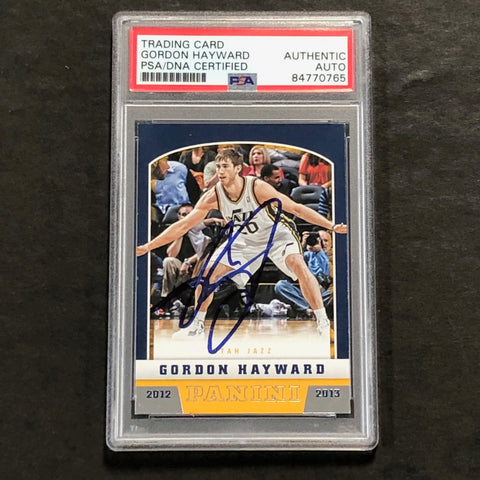 2012-13 Panini Basketball #67 Gordon Hayward Signed AUTO PSA Slabbed Jazz