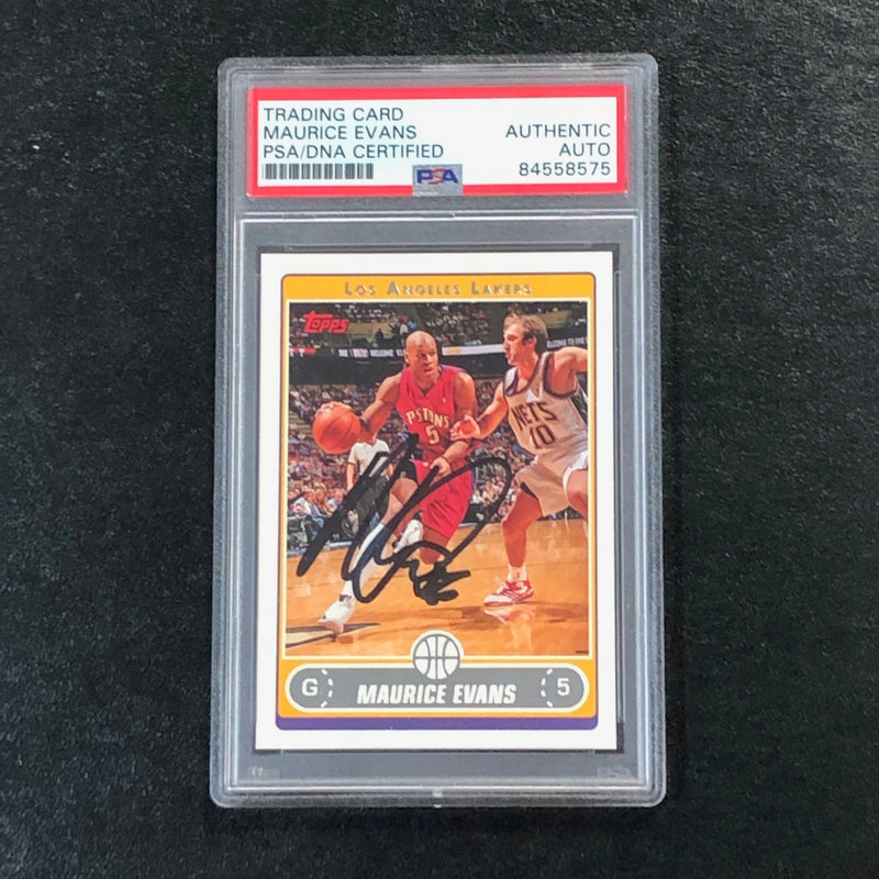 2006-07 Topps #60 Maurice Evans signed Card Auto PSA Slabbed Lakers