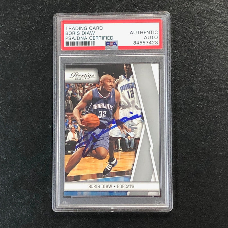 2010-11 Panini Prestige #9 Boris Diaw Signed Card AUTO PSA Slabbed Bobcats